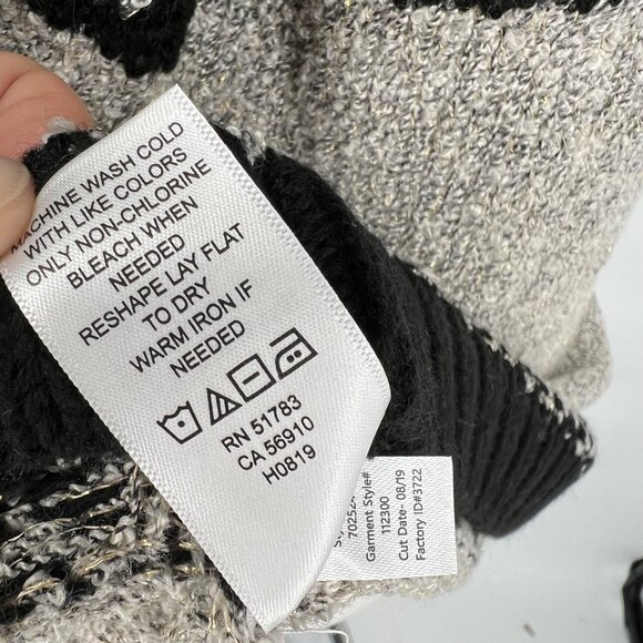 Maurices Nordic Pattern Cowl Neck Sweater Metallic Gray Black Size Medium NWT - Picture 11 of 11